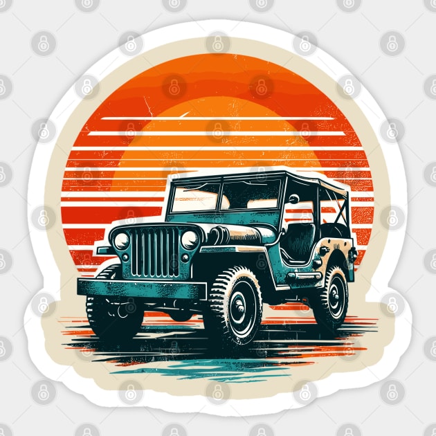 Willys Jeep Sticker by Vehicles-Art